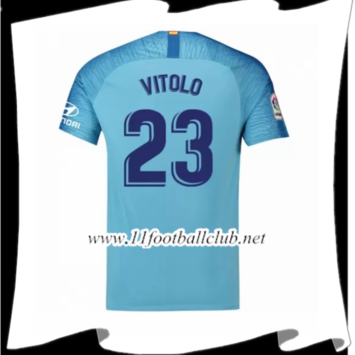 Nouveau Le Maillot Du Atletico Madrid Vitolo 23 Exterieur Bleu 2018 2019 Personnalisable