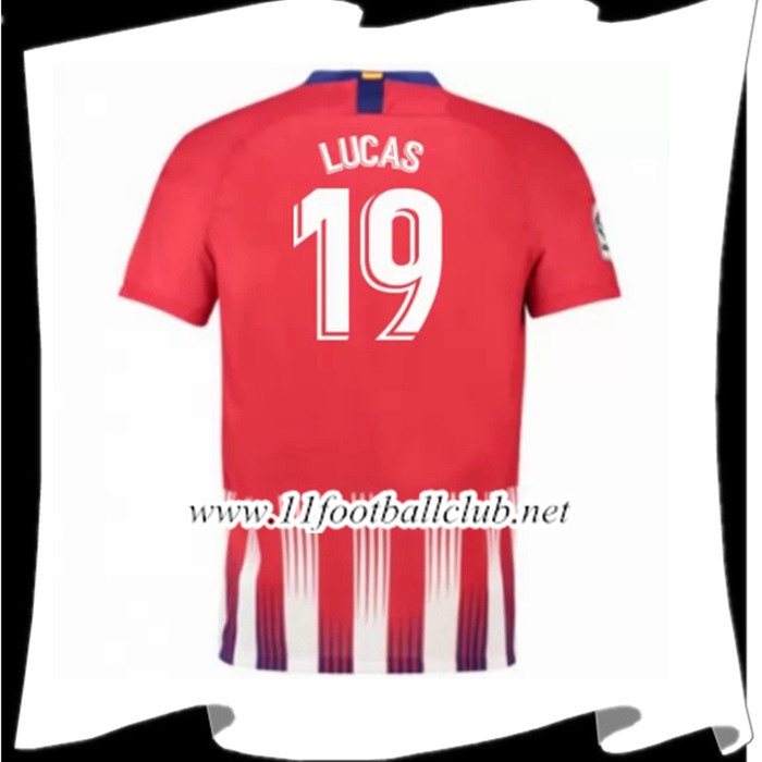 Nouveaux Le Maillot Du Atletico Madrid Lucas 19 Domicile Rouge et Blanc 2018 2019 Junior