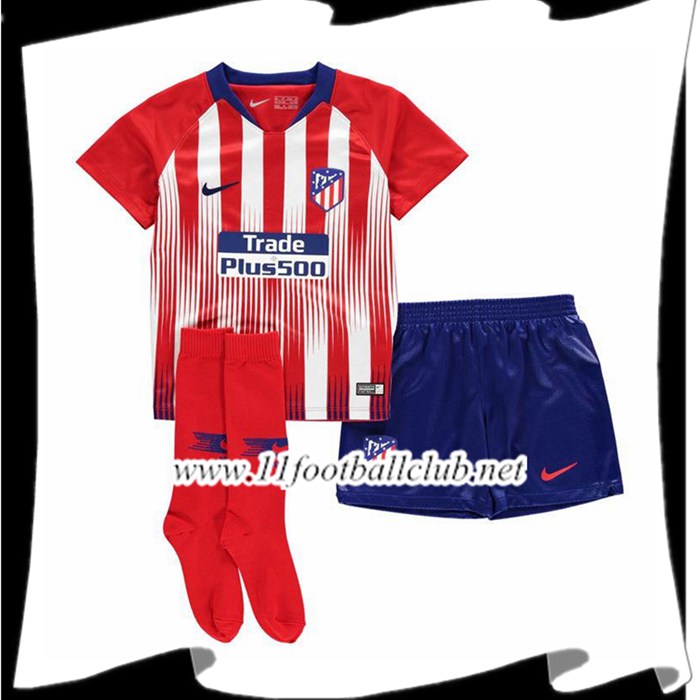 Nouveau Le Maillot Du Atletico Madrid Enfant Domicile Rouge et Blanc 2018 2019 Officiel