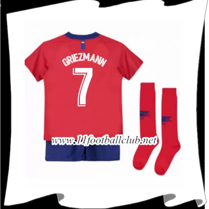 Nouveaux Le Maillot De Atletico Madrid Griezmann 7 Enfant Domicile Rouge et Blanc 2018 2019 Authentic