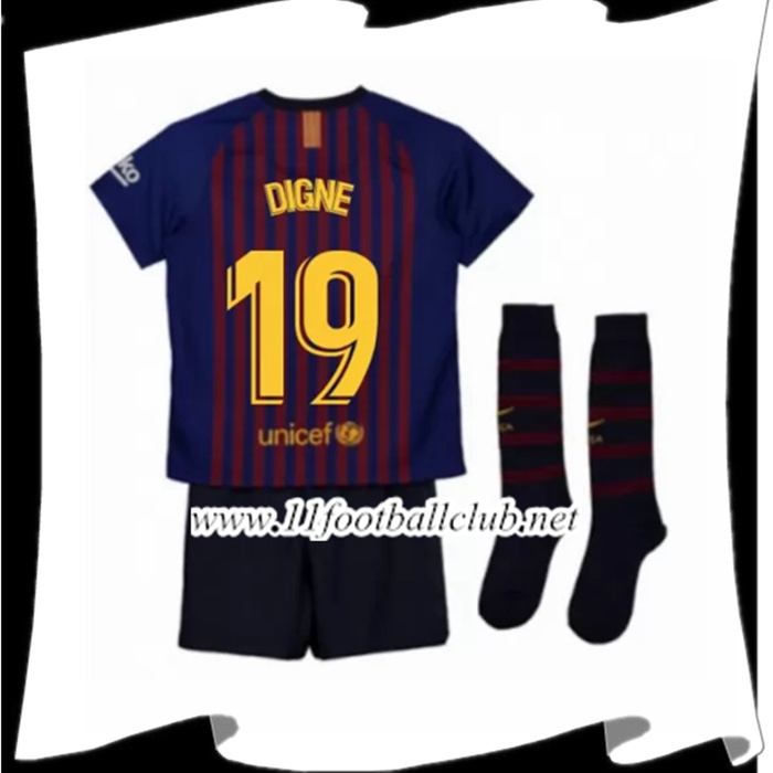 Nouveaux Maillot De Foot Du Barcelone Digne 19 Enfant Domicile Rouge et Bleu 2018 2019 Floqué