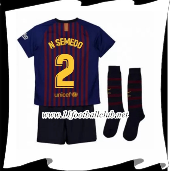 Nouveaux Le Maillot Du Barcelone N Semedo 2 Enfant Domicile Rouge et Bleu 2018 2019 Junior