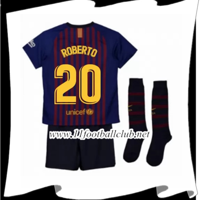 Nouveau Le Maillot De Barcelone Roberto 20 Enfant Domicile Rouge et Bleu 2018 2019 Officiel
