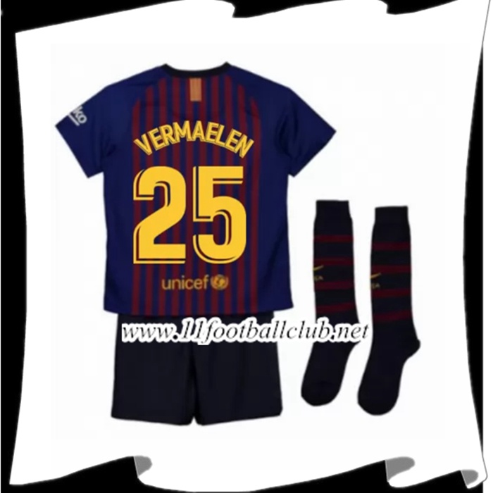 Nouveaux Le Maillot De Barcelone Vermaelen 25 Enfant Domicile Rouge et Bleu 2018 2019 Junior