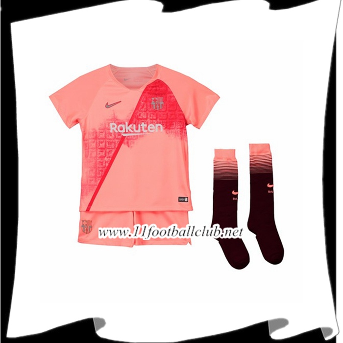 Promo Maillot Foot Barcelone Enfant Third Rose 2018 2019 Personnalisé