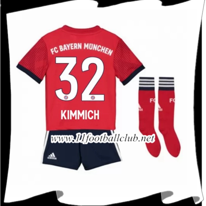 Nouveau Maillot De Foot Du Bayern Munich Kimmich 32 Enfant Domicile Rouge 2018 2019 Vintage