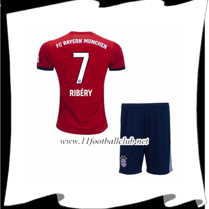 Acheter Maillot De Foot Du Bayern Munich 7 RIBERY Enfant Domicile Rouge 2018 2019 Authentic