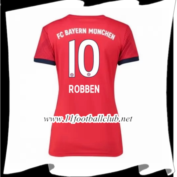 Nouveaux Maillot De Bayern Munich Robben 10 Femme Domicile Rouge 2018 2019 Flocage