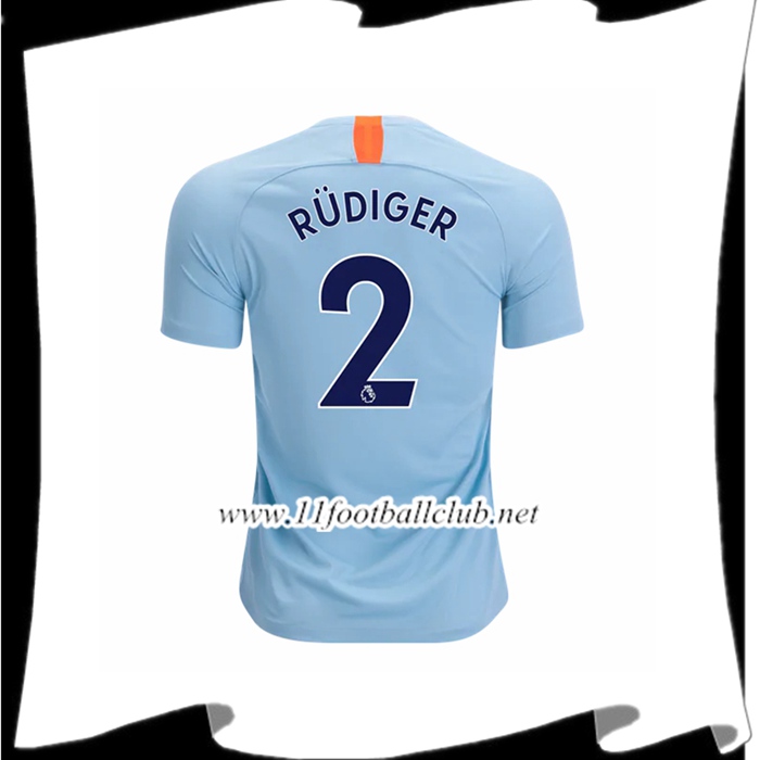 Achat Les Maillots Du Chelsea Antonio Rudiger 2 Third Bleu 2018 2019 Authentic