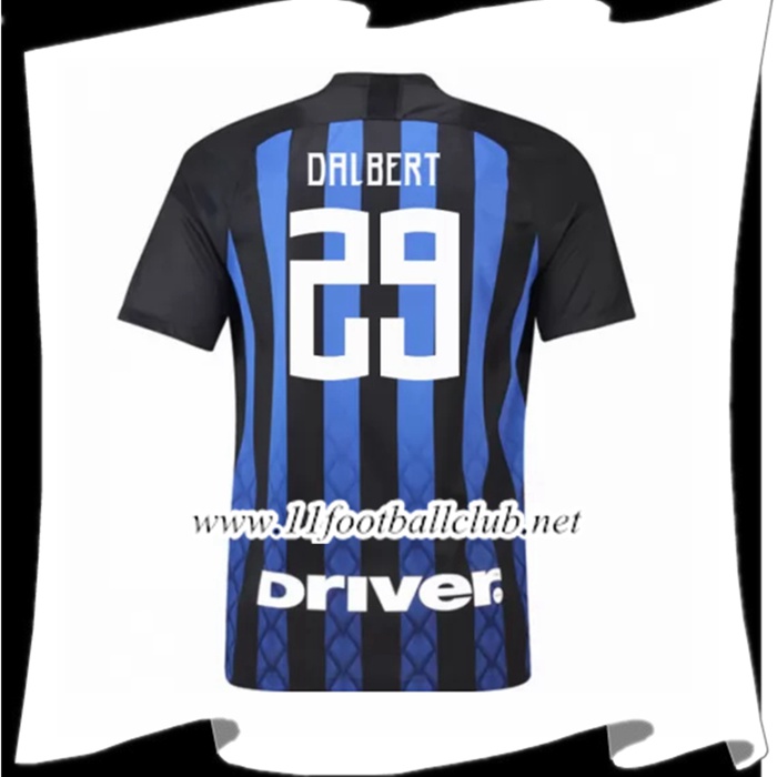 Nouveau Maillot De Inter Milan Dalbert 29 Domicile Bleu/Noir 2018 2019 Officiel