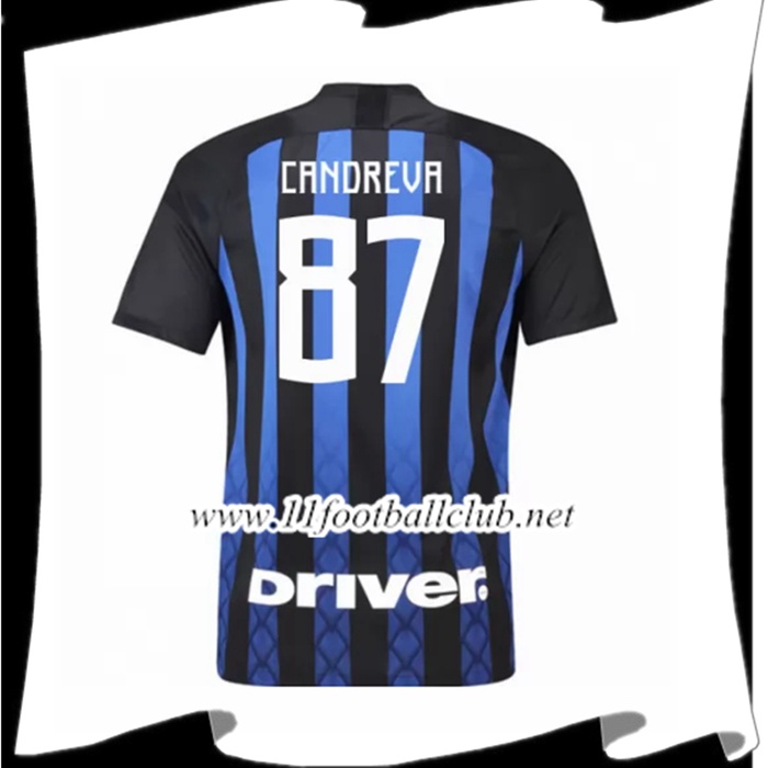 Nouveaux Le Maillot De Inter Milan Candreva 87 Domicile Bleu/Noir 2018 2019 Junior