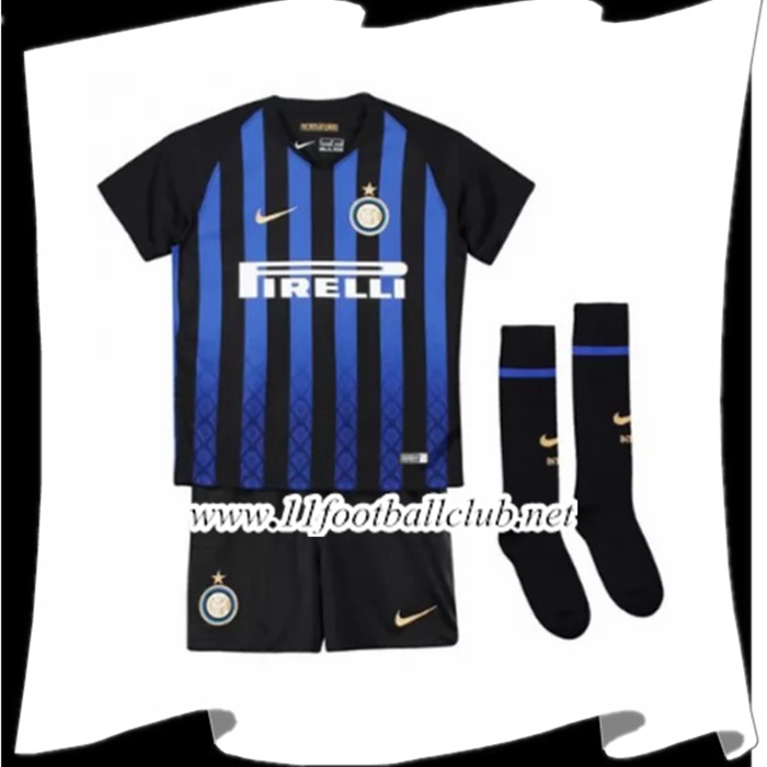 Nouveau Maillot De Foot Du Inter Milan Enfant Domicile Bleu/Noir 2018 2019 Vintage