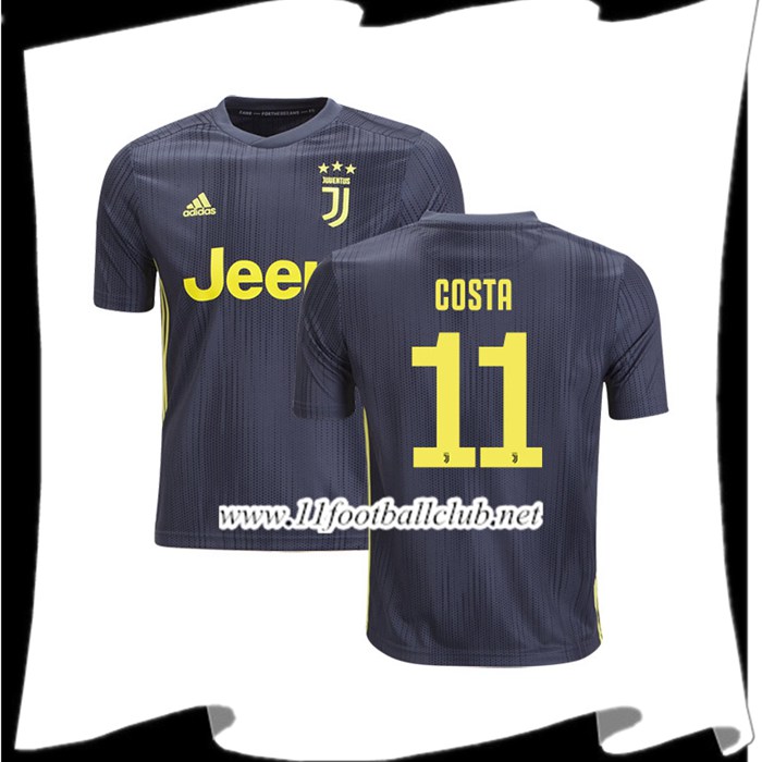 Solde Maillot De Foot Du Juventus Douglas Costa 11 Third Gris foncé 2018 2019 Authentic