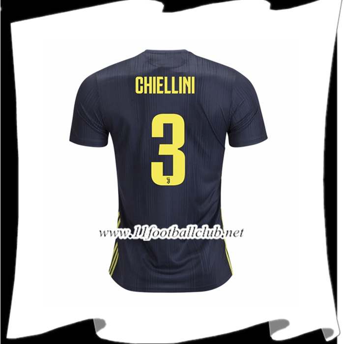Site Pour Maillot De Juventus Chiellini 3 Third Gris foncé 2018 2019 Personnalisable