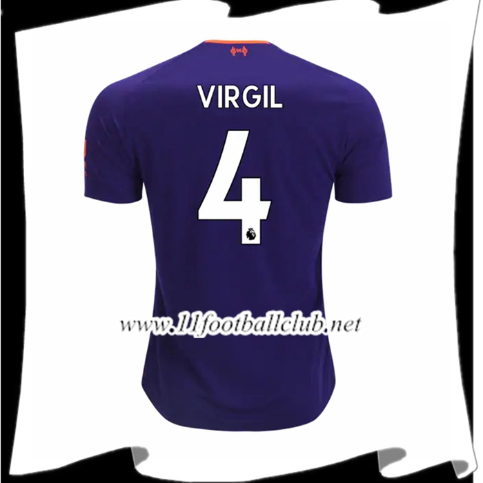 Nouveau Maillot Foot Liverpool Virgil van Dijk 4 Exterieur Violet 2018 2019 Personnalisé
