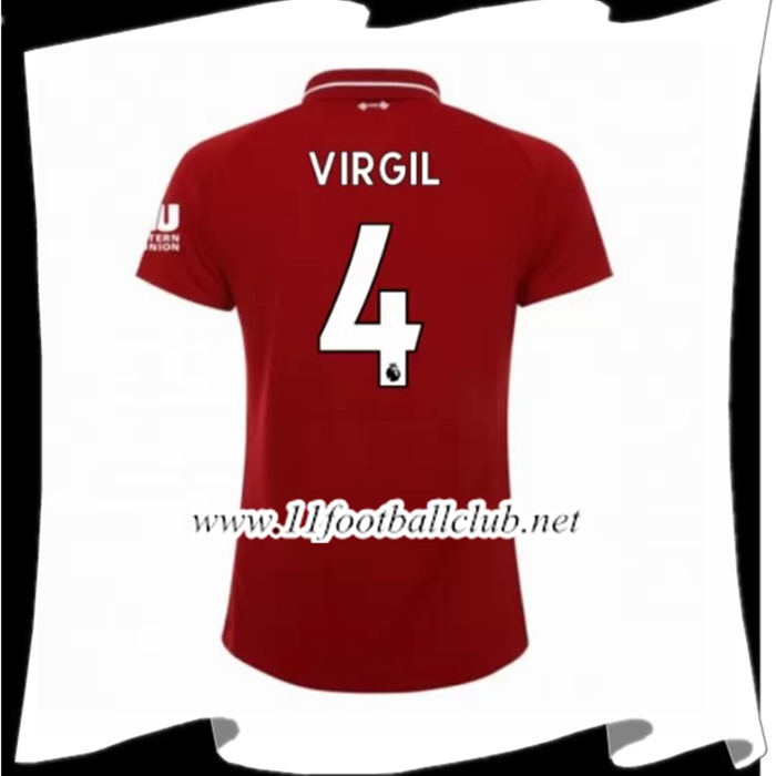 Nouveau Maillot Du Liverpool Virgil 4 Femme Domicile Rouge 2018 2019 Vintage