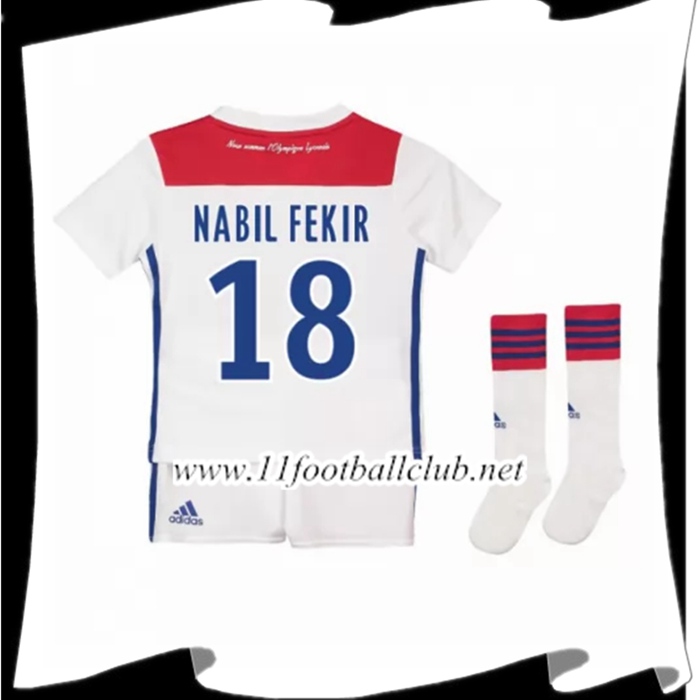 Nouveau Maillot De Foot Du Lyon Nabil Fekir 18 Enfant Domicile Blanc 2018 2019 Personnalisé