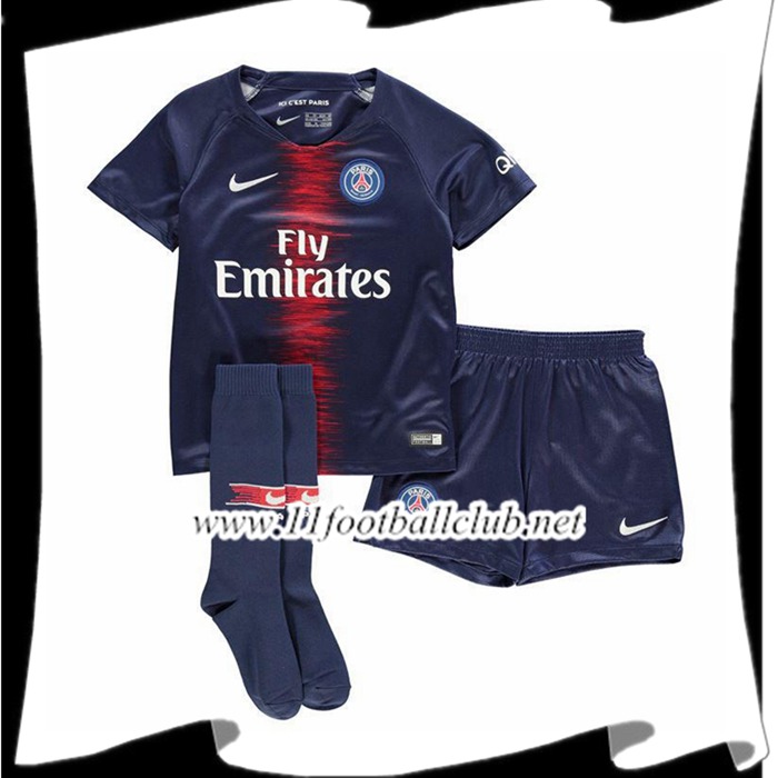 Nouveau Maillot Foot PSG Enfant Domicile Rouge/Bleu 2018 2019 Officiel