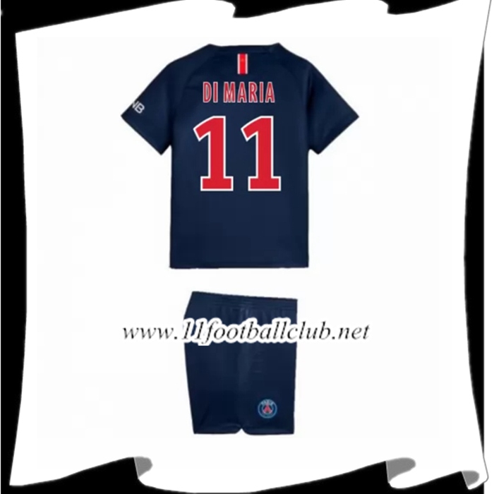 Nouveau Maillot PSG Angel Di Maria 11 Enfant Domicile Rouge/Bleu 2018 2019 Personnalisable