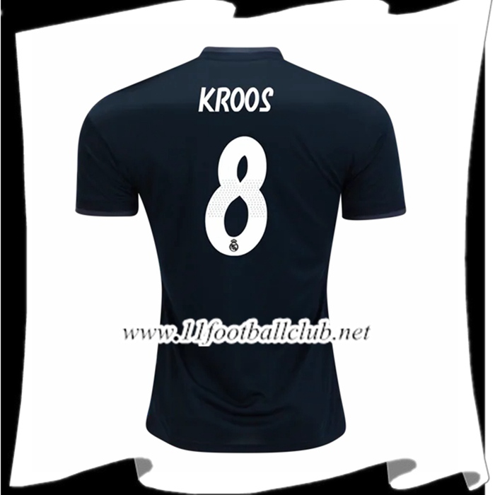 Nouveaux Maillot Foot Real Madrid Toni Kroos 8 Exterieur Bleu foncé 2018 2019 Authentic