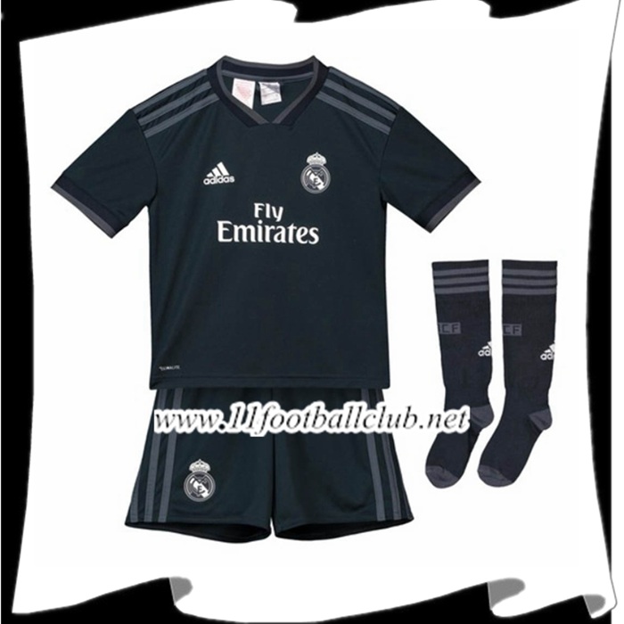 Nouveaux Les Maillots Du Real Madrid Enfant Exterieur Bleu foncé 2018 2019 Junior