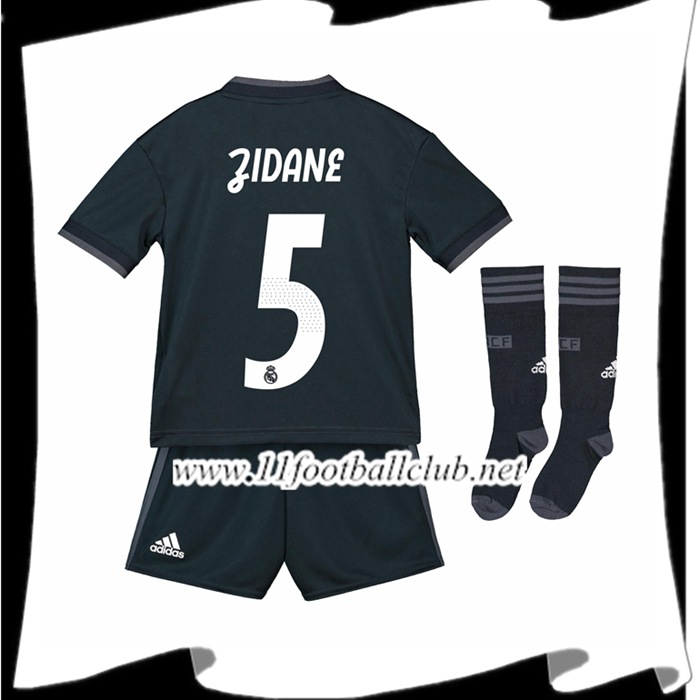 Nouveaux Maillot De Real Madrid Zidane 5 Enfant Exterieur Bleu foncé 2018 2019 Floqué