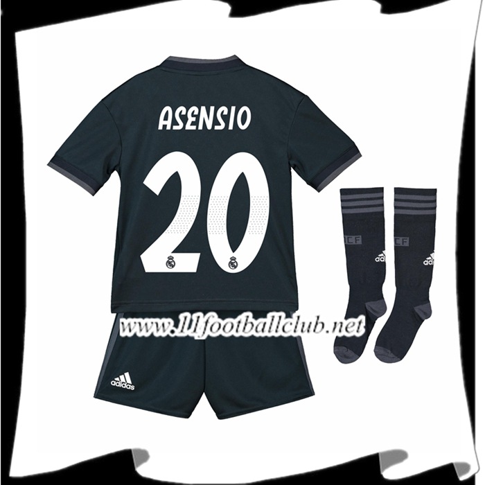 Nouveau Maillot Real Madrid Asensio 20 Enfant Exterieur Bleu foncé 2018 2019 Vintage