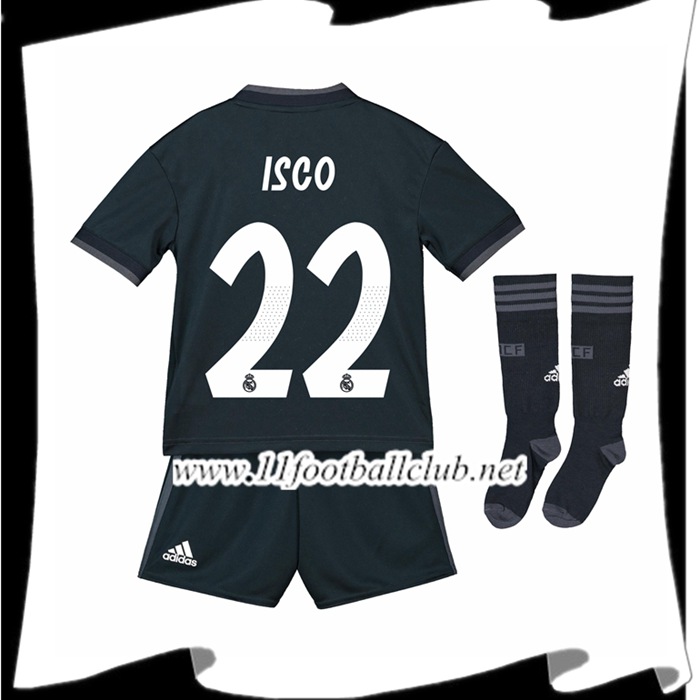 Nouveau Le Maillot De Real Madrid Isco 22 Enfant Exterieur Bleu foncé 2018 2019 Personnalisable