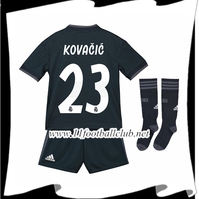 Nouveaux Le Maillot De Real Madrid Kovacic 23 Enfant Exterieur Bleu foncé 2018 2019 Floqué