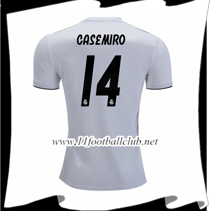 Nouveaux Maillot De Foot Du Real Madrid Casemiro 14 Domicile Blanc 2018 2019 Authentic