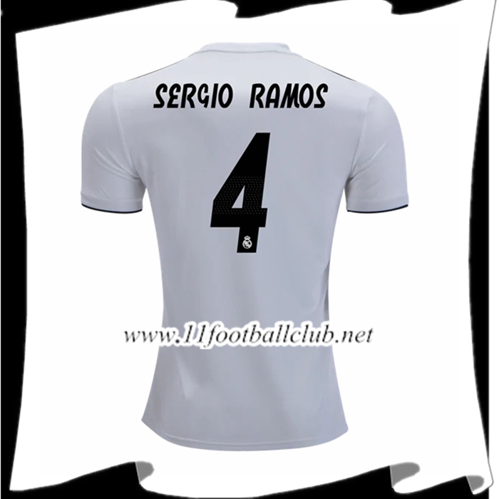 Nouveaux Les Maillots Du Real Madrid Sergio Ramos 4 Domicile Blanc 2018 2019 Junior