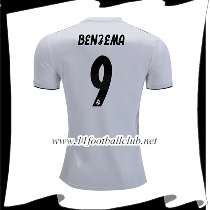 Nouveau Maillot De Foot Real Madrid Karim Benzema 9 Domicile Blanc 2018 2019 Vintage