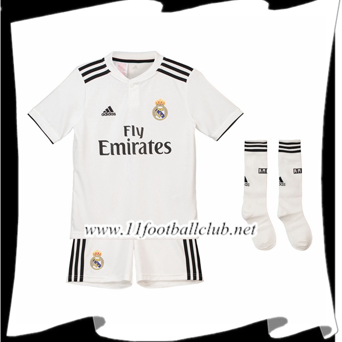 Nouveau Maillot Real Madrid Enfant Domicile Blanc 2018 2019 Vintage