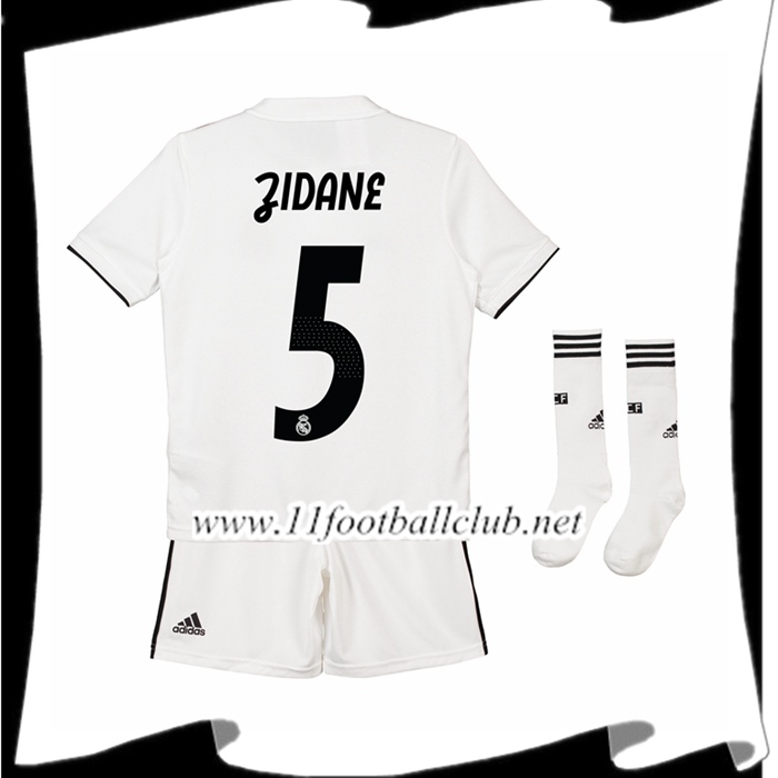 Nouveau Le Maillot Du Real Madrid Zidane 5 Enfant Domicile Blanc 2018 2019 Personnalisable