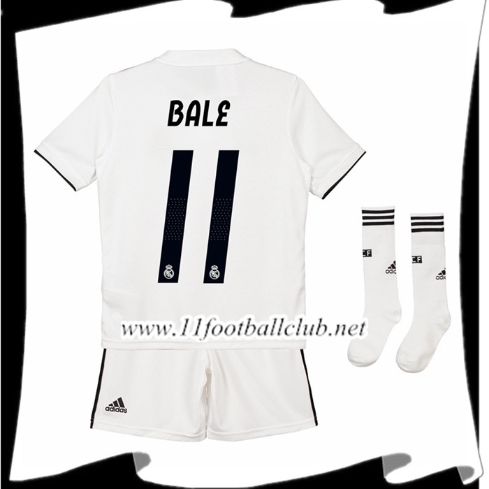 Nouveaux Maillot De Foot Du Real Madrid Bale 11 Enfant Domicile Blanc 2018 2019 Flocage