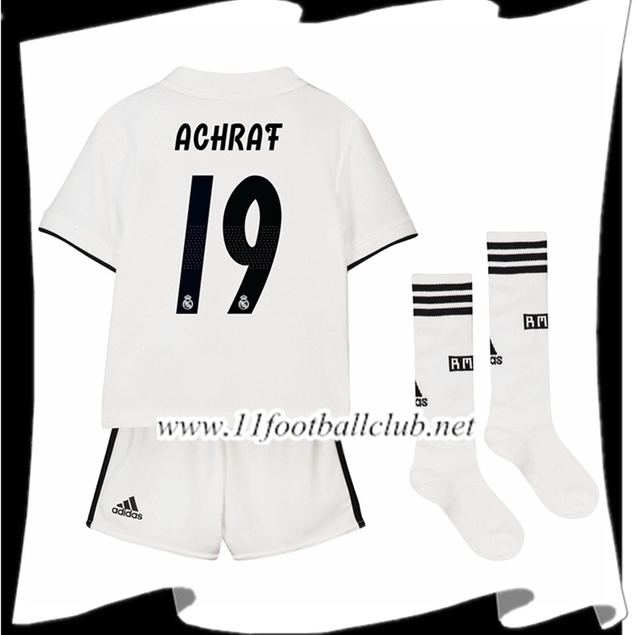 Nouveaux Le Maillot Du Real Madrid Achraf 19 Enfant Domicile Blanc 2018 2019 Floqué