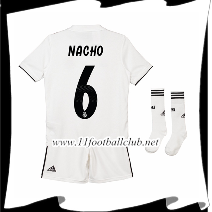 Nouveaux Maillot De Foot Real Madrid Nacho 6 Enfant Domicile Blanc 2018 2019 Junior