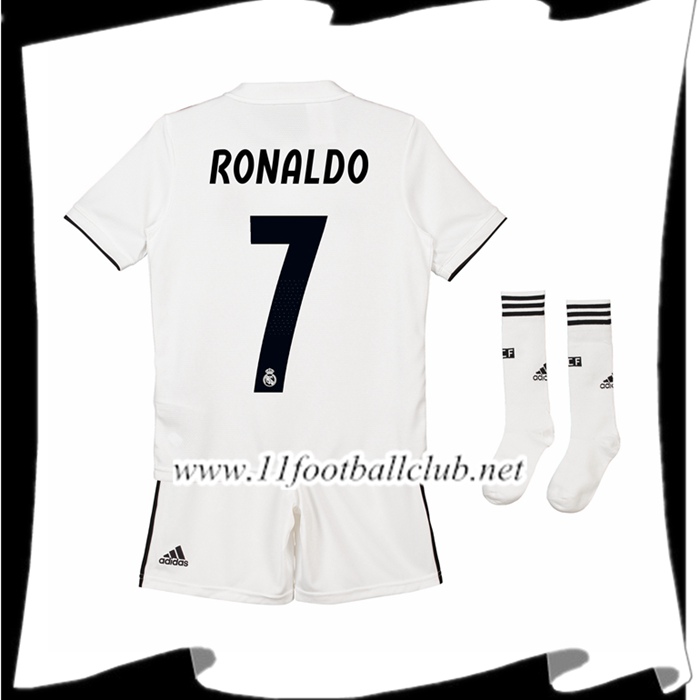 Nouveaux Maillot Du Real Madrid Ronaldo 7 Enfant Domicile Blanc 2018 2019 Authentic