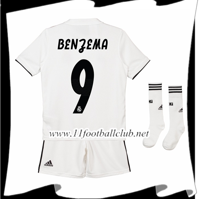 Nouveaux Les Maillots Du Real Madrid Benzema 9 Enfant Domicile Blanc 2018 2019 Authentic