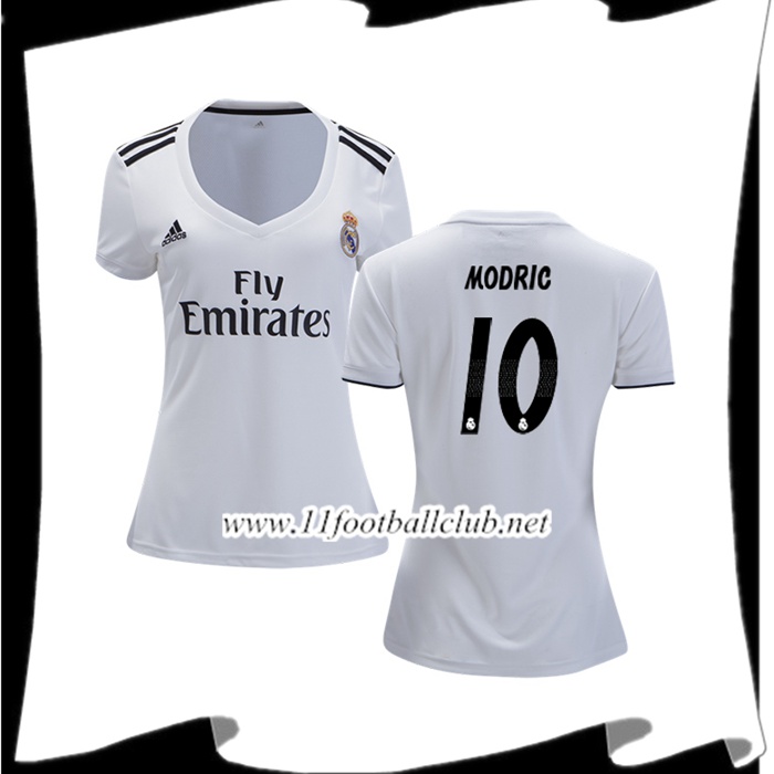 Acheter Maillot De Foot Real Madrid Luka Modric 10 Femme Domicile Blanc 2018 2019 Junior