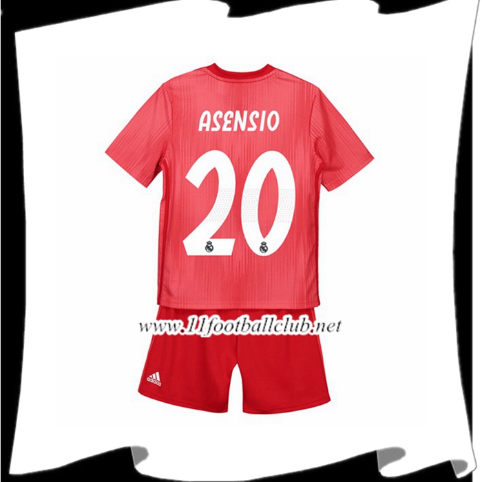 Achat De Maillot De Real Madrid 20 ASENSIO Enfant Third Rouge 2018 2019 Personnalisé