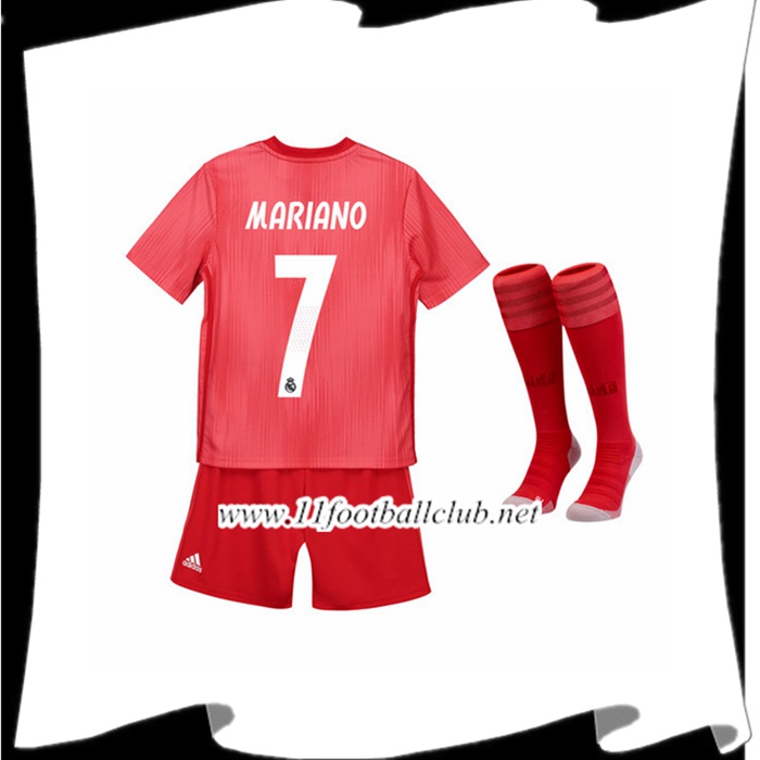 Site De Maillot De Foot Real Madrid Mariano 7 Enfant Third Rouge 2018 2019 Flocage