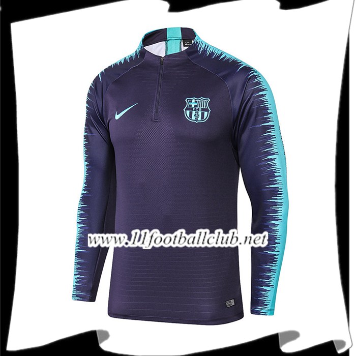 Le Nouveau Sweatshirt Training FC Barcelone Noir/Bleu 2018/2019 Officiel