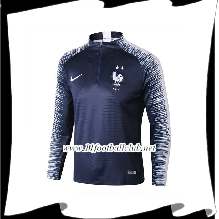 Site Sweatshirt Training France 2 Etoiles Bleu Fonce/Blanc 2018/2019 Pas Cher Online