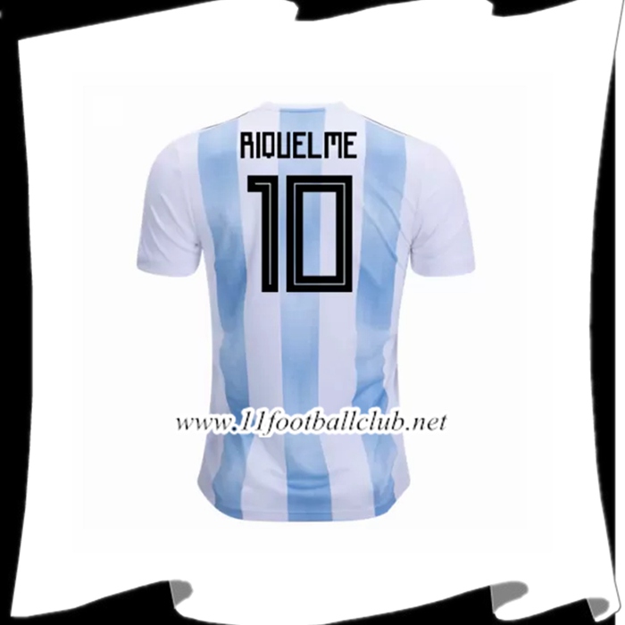 Nouveau Maillot Equipe De Argentine Riquelme 10 Domicile Blanc et Bleu 2018 2019