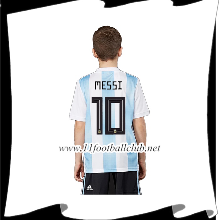 Le Nouveau Maillot De La Argentine Messi 10 Enfant Domicile Blanc et Bleu 2018/2019