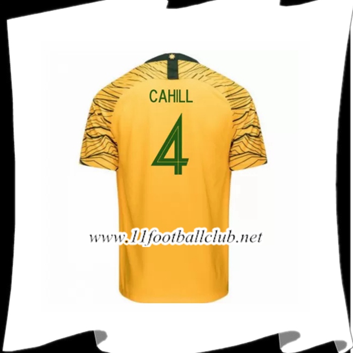 Nouveau Maillot Equipe Australie Cahill 4 Domicile Vert foncé 2018 2019