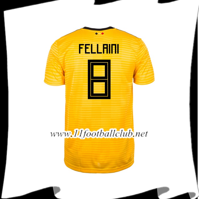 Nouveau Maillot De Foot Equipe De Belgique FELLAINI 8 Exterieur Jaune 2018 2019