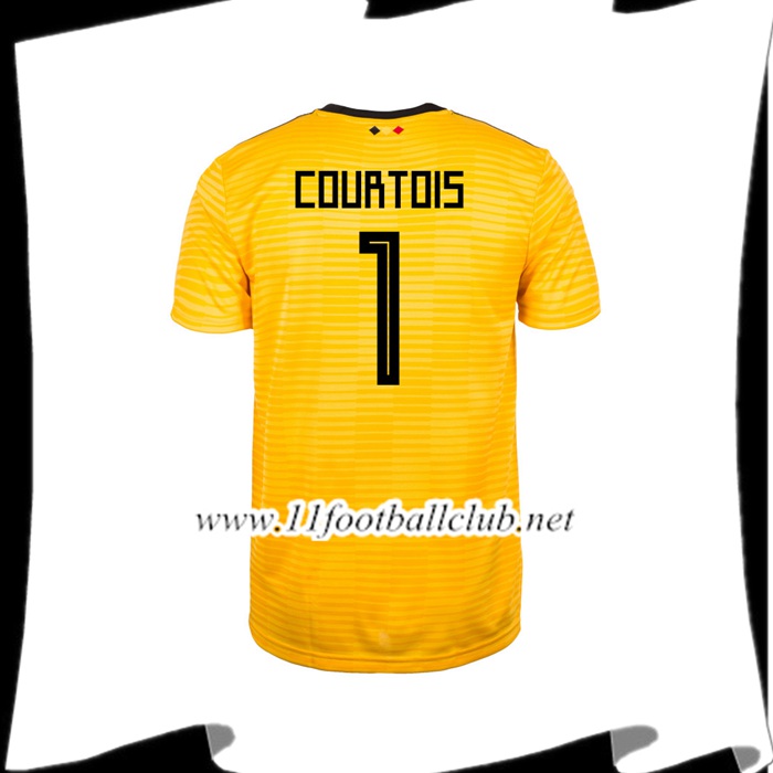 Nouveaux Maillot De Foot De Belgique COURTOIS 1 Exterieur Jaune 2018 2019