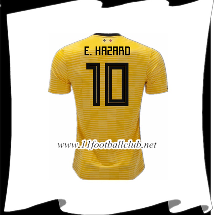 Le Nouveau Maillot De Foot Equipe De Belgique E. HAZARD 10 Exterieur Jaune 2018/2019